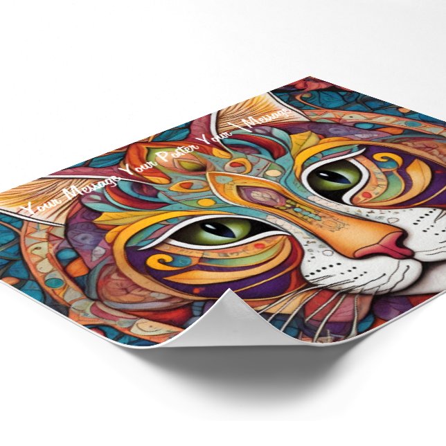 Poster Mystic Boho Feline Mandala (Coin)