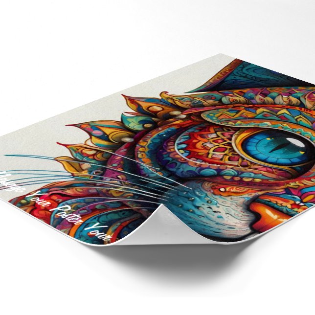 Poster Mystic Boho Feline Mandala (Coin)