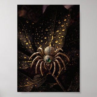 Poster Mystic Emerald Spider – Antique Golden Art