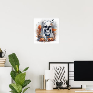 Poster Mystic Halloween Ghost Art - Cadeau Envoûtant