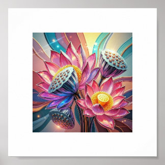 Poster Mystic Lotus Bloom - L'Art Floral Sacré pour la Lu