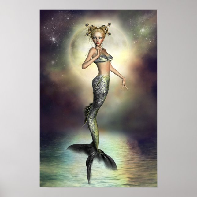 Poster Mystic Moon Mermaid (Devant)