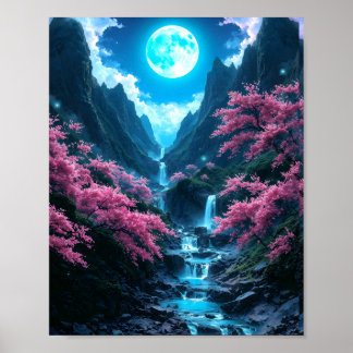 Poster Mystic Moonlit Valley
