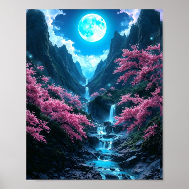 Poster Mystic Moonlit Valley (Devant)