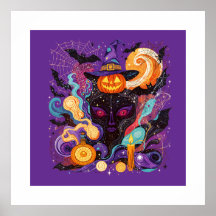 Mystical Halloween Witch and Pumpkin