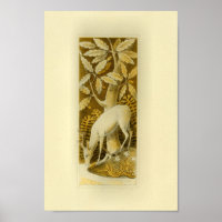 Mystical White Deer in Woods 1877 Imprimer