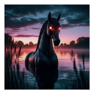 Poster Mythique Cheval d'eau Digital Wall Art