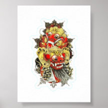 Mythologie balinaise Barong et Rangda Autocollant