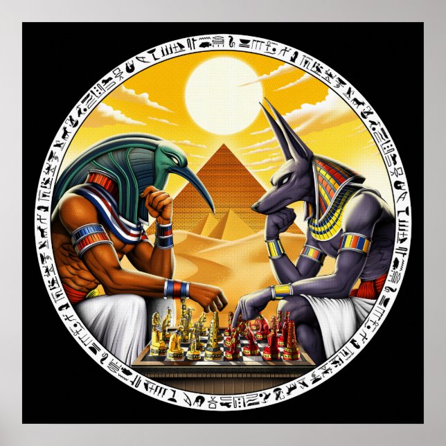 Poster Mythologie égyptienne divinité Anubis Thoth (Devant)
