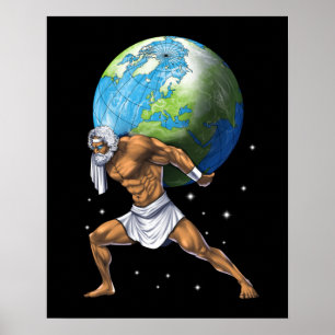 Poster Mythologie grecque Dieu Atlas