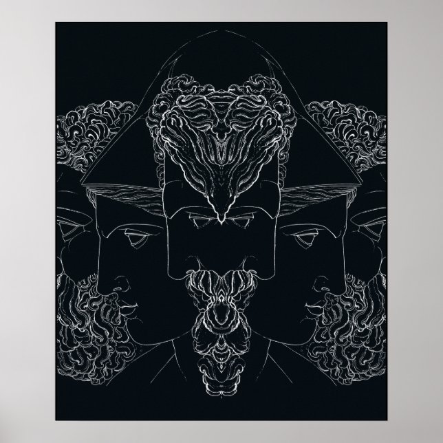 Poster Mythologie grecque Jupiter Minerva Hercules (Devant)