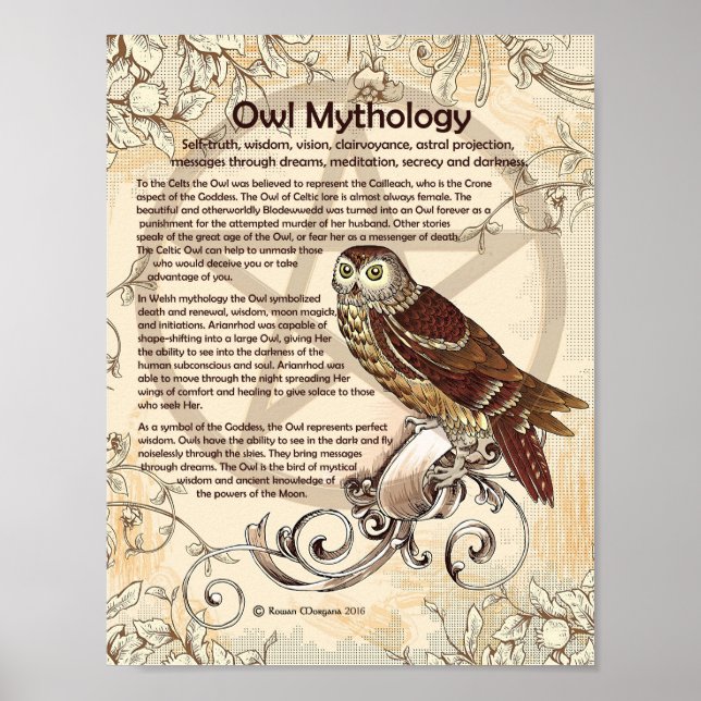 POSTER MYTHOLOGIE OWL (Devant)