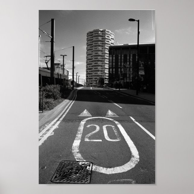 Poster N° 1 Croydon, Londres, Royaume-Uni 8" x 12". Impri (Devant)