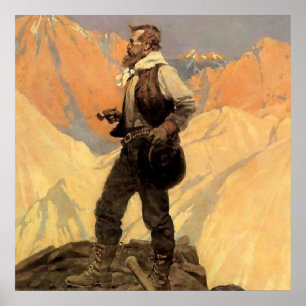Poster N C Wyeth Peinture occidentale "Le Prospecteur"