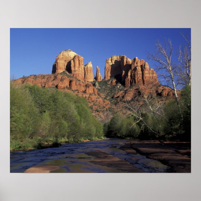 Poster NA, USA, Arizona, Sedona. Cathédrale Rocher et Chê (Devant)