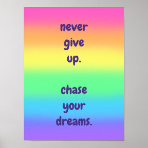 Poster N'Abaissez Jamais, Poursuivez Vos Rêves.
