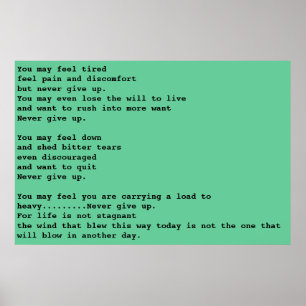 Poster N'abandonnez jamais