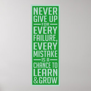 Poster N'abandonnez jamais l'affiche de motivation