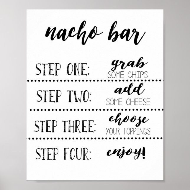 Poster Nacho Bar Sign, Faites vos propres Nachos (Devant)