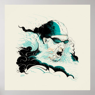 Poster Nage olympique