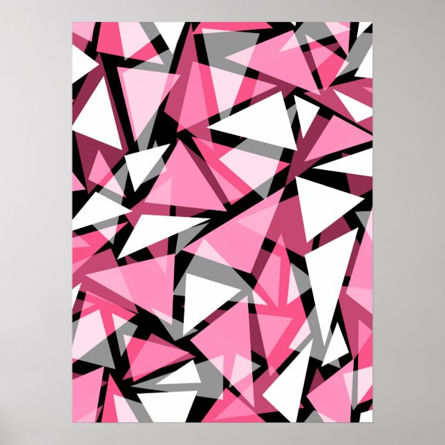 Poster Nahtlose geometrische Dreiecke Muster (Vorne)