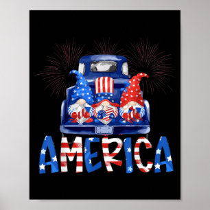 Poster Nains américains camion patriotique 4 juillet