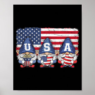 Poster Nains américains USA Fête de l'Indépendance Patrio