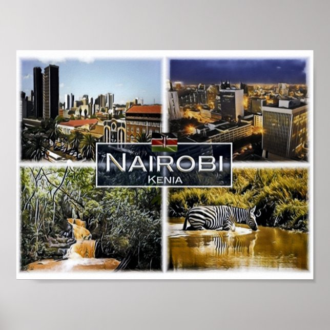 Poster Nairobi - Kenya - Mosaic - (Devant)