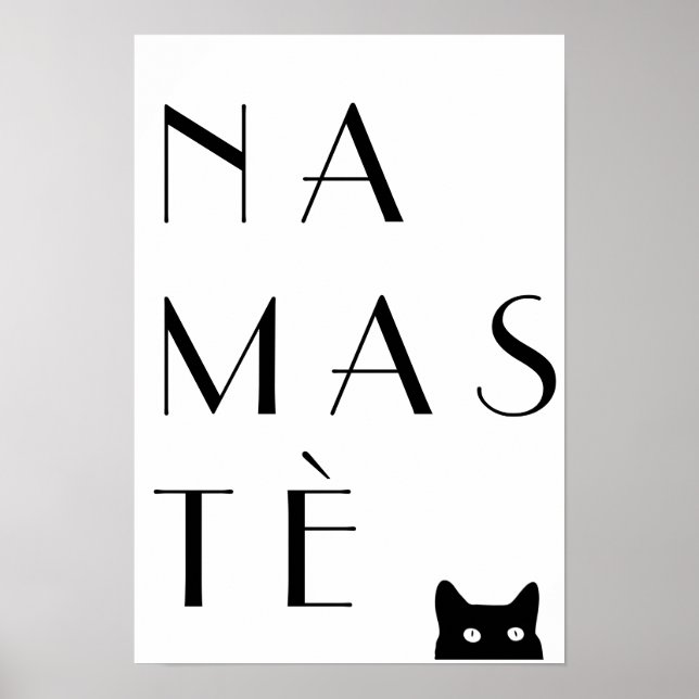 Poster Namaste black cat (Devant)