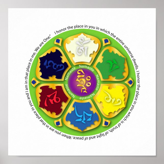 Poster Namaste Mandala - vert (Devant)
