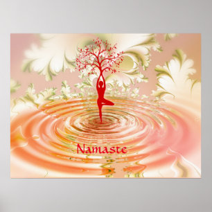 Poster Namaste Quote Tree of Life Zen Yoga