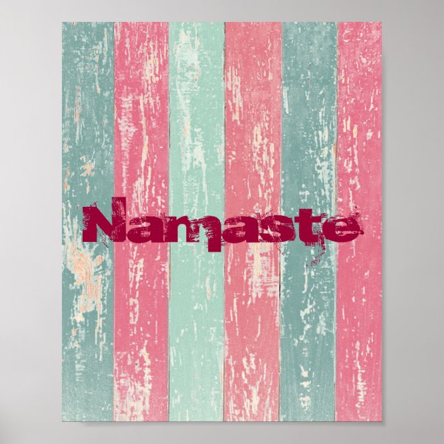 Poster Namaste sur Grunge Stripes (Devant)