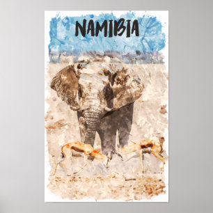 Poster Namibie Afrique Safari Faune