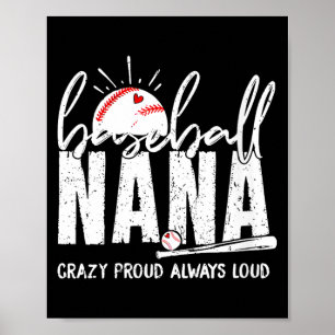 Poster Nana de baseball féminin fou fier bruyant drôle na