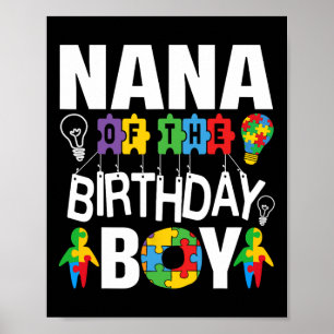 Poster Nana De L'Anniversaire Garçon Autisme Grand-mère