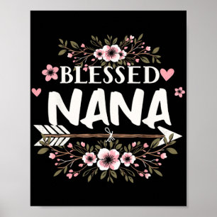 Poster Nana Grandma Fleur de vie Fête des mères 2024 Femm
