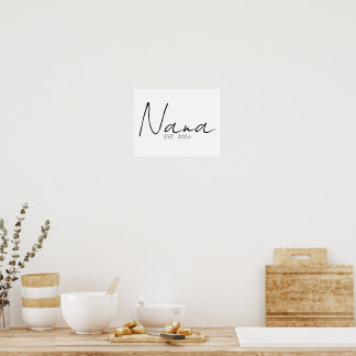 Poster Nana Intemporelle Année EST Élégante Famille Scrip