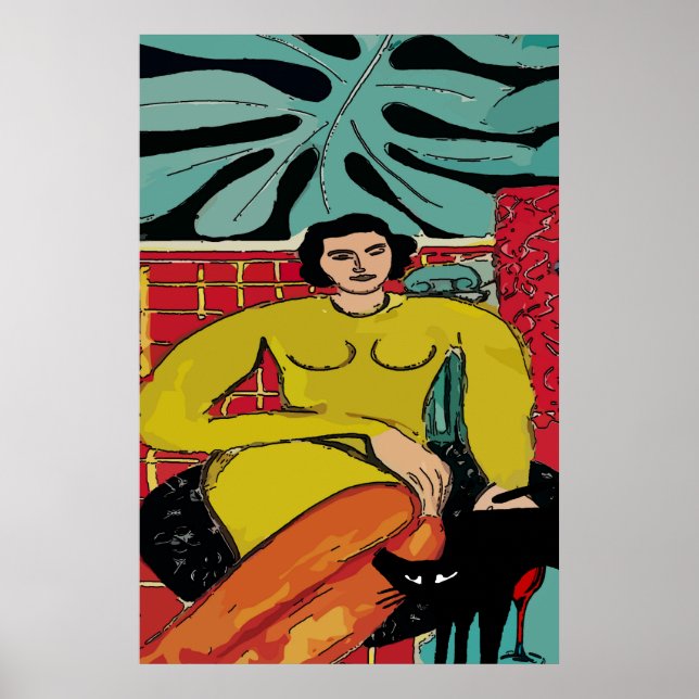 Poster Nancy avec chat noir (Devant)