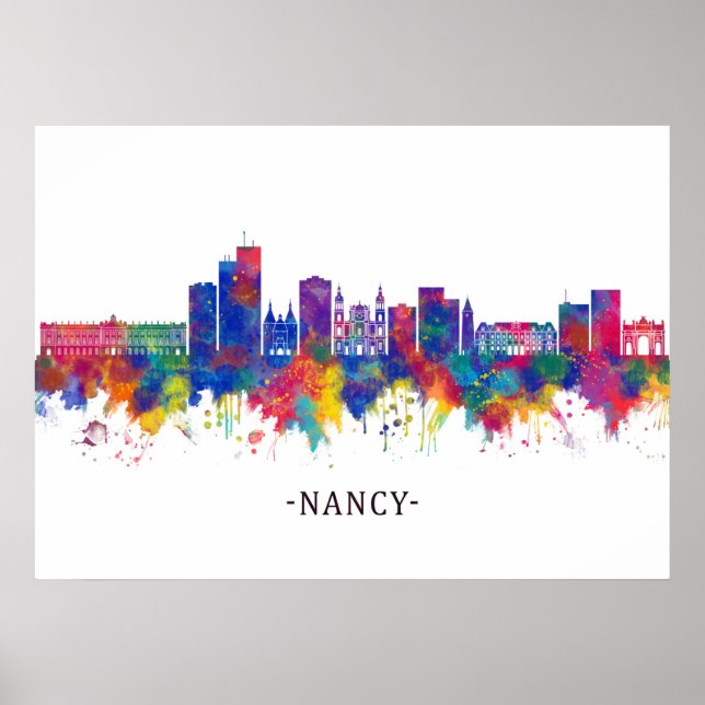 Poster Nancy France Skyline (Devant)