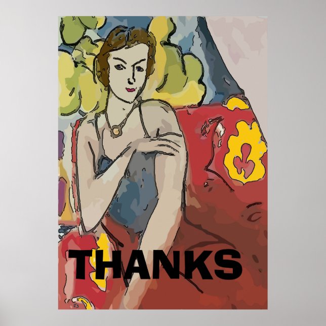 Poster Nancy In Red Chair, ajouter le texte (Devant)