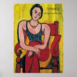 Poster Nancy In Red Chair, MERCI, modifier le texte Poste