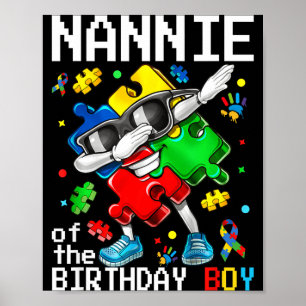 Poster Nannie du garçon d'anniversaire puzzle de sensibil