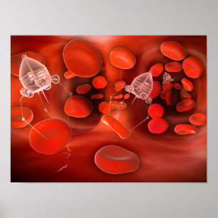 Poster Nanobots Médicale dans la circulation sanguine