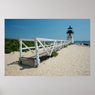 Poster Nantucket. Ancien phare en bois