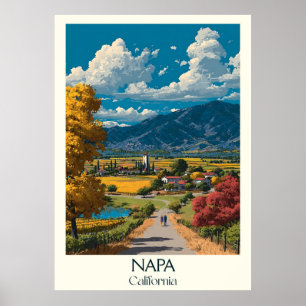 Poster Napa California Art Print Pays du vin