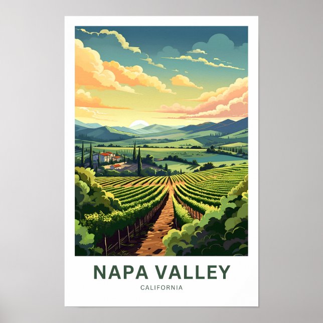 Poster Napa Valley California Travel Print (Devant)