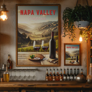 Poster Napa Valley California Winery Travel