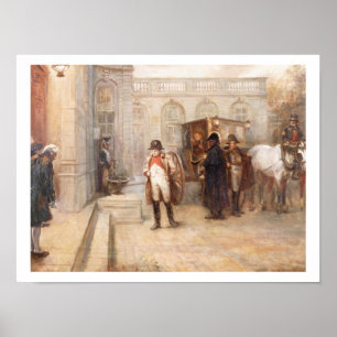 Poster Napoléon après Waterloo (huile sur la toile)