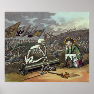Poster Napoléon et squelette, 18ème