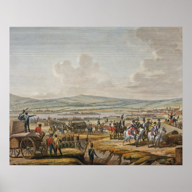 Poster Napoléon visite les oeuvres de siège à Danzig sous (Devant)